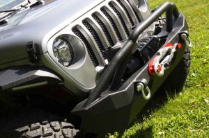 Jeep Wrangler JL Front Bumper - Fishbone Offroad - Mid-Width Winch - Black - `18-`27